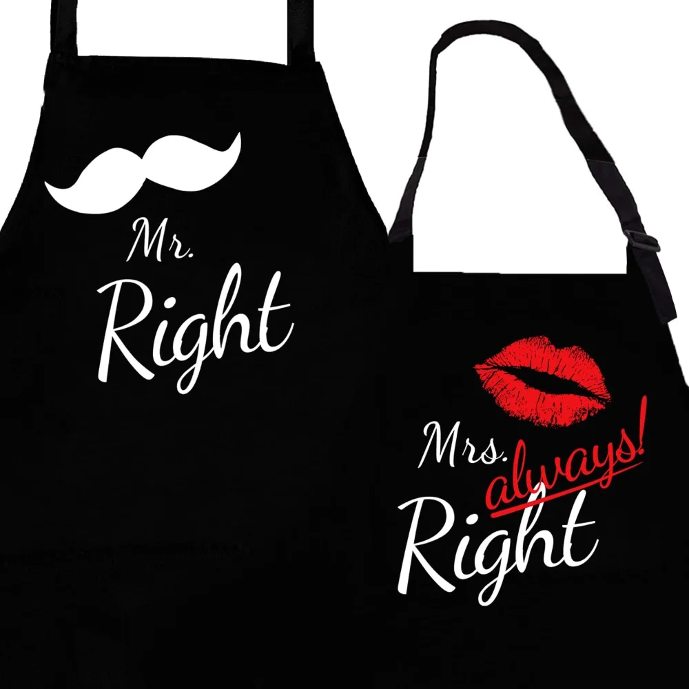 2 Stück lustige Schürzen für Paare, Geschenkideen für ihn und sie, Küchen-Kochset, Geburtstag, Hochzeit, Jahrestag, Brautparty, Partyzubehör – Detail 7