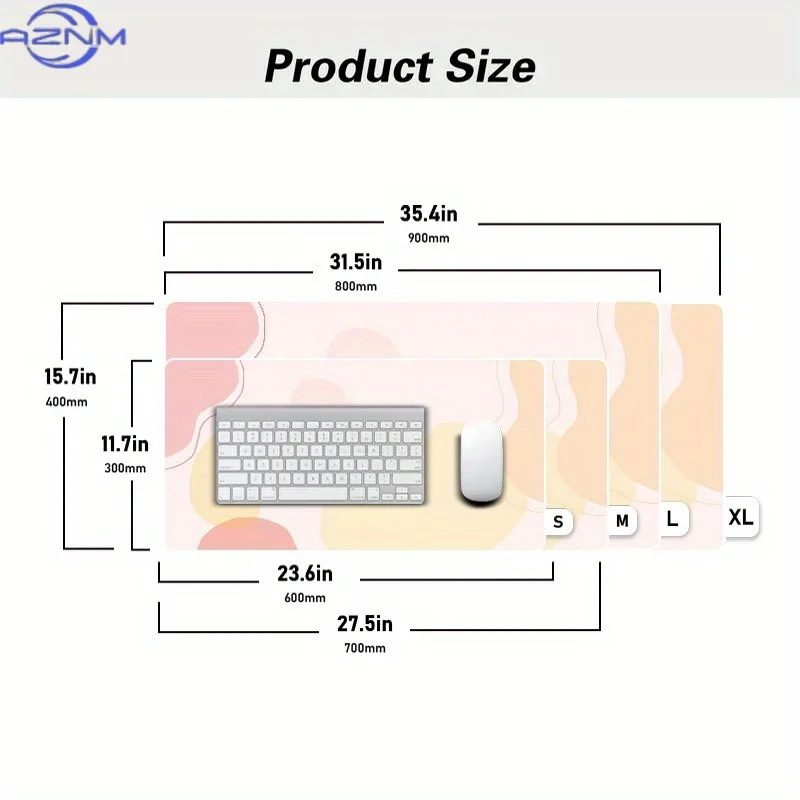 One Piece of a Large Aesthetic Pastel Abstract Desk Mat Featuring a High-Definition Printed Design, a Non-Slip Rubber Base, Prec