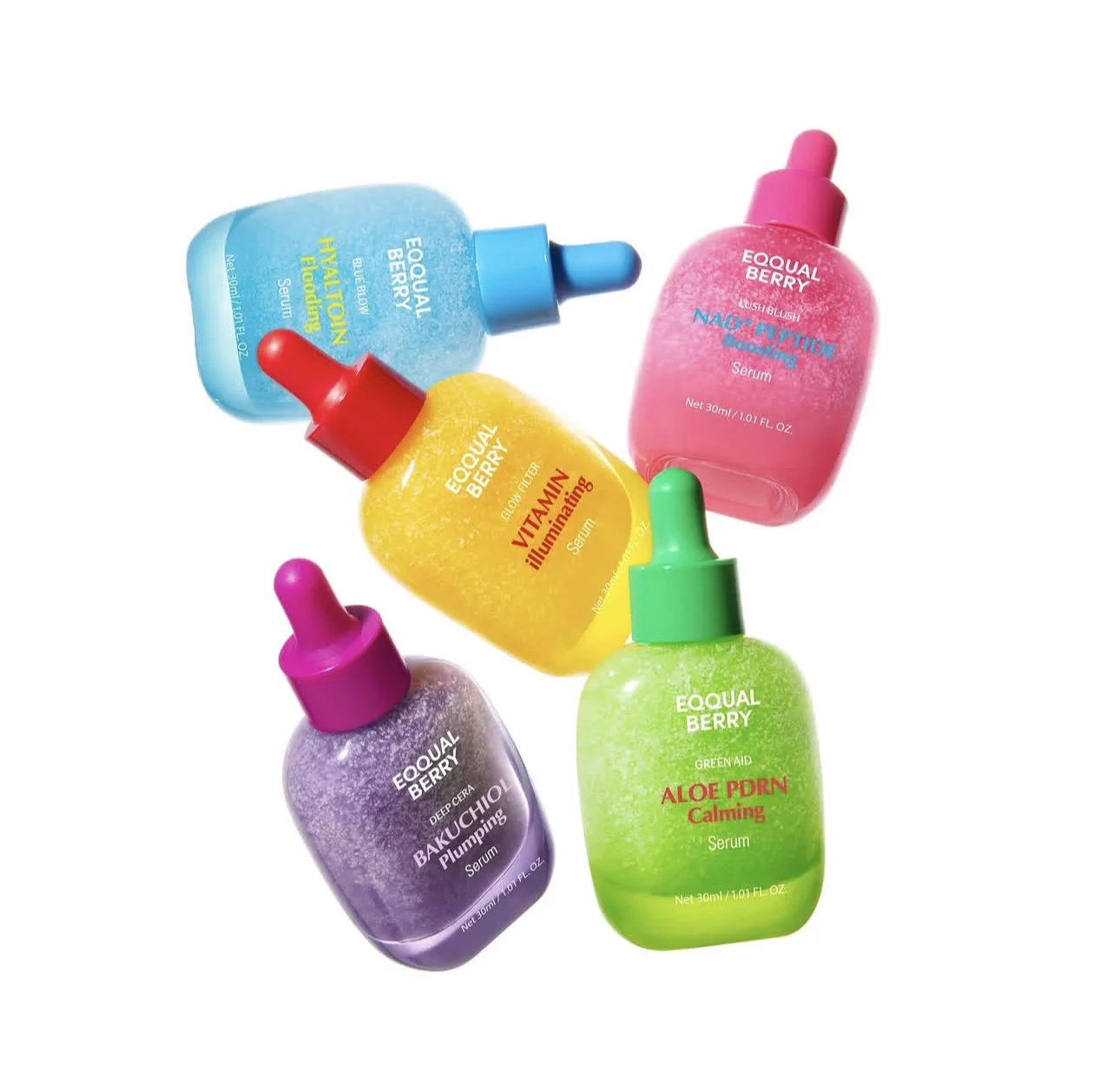Sérum Facial Original Coreano EQQUALBERRY Faceshine Série Vitamina C Bakuchiol Essência Preenchedora 30ml Conjunto de Séruns Renovadores e Calmantes