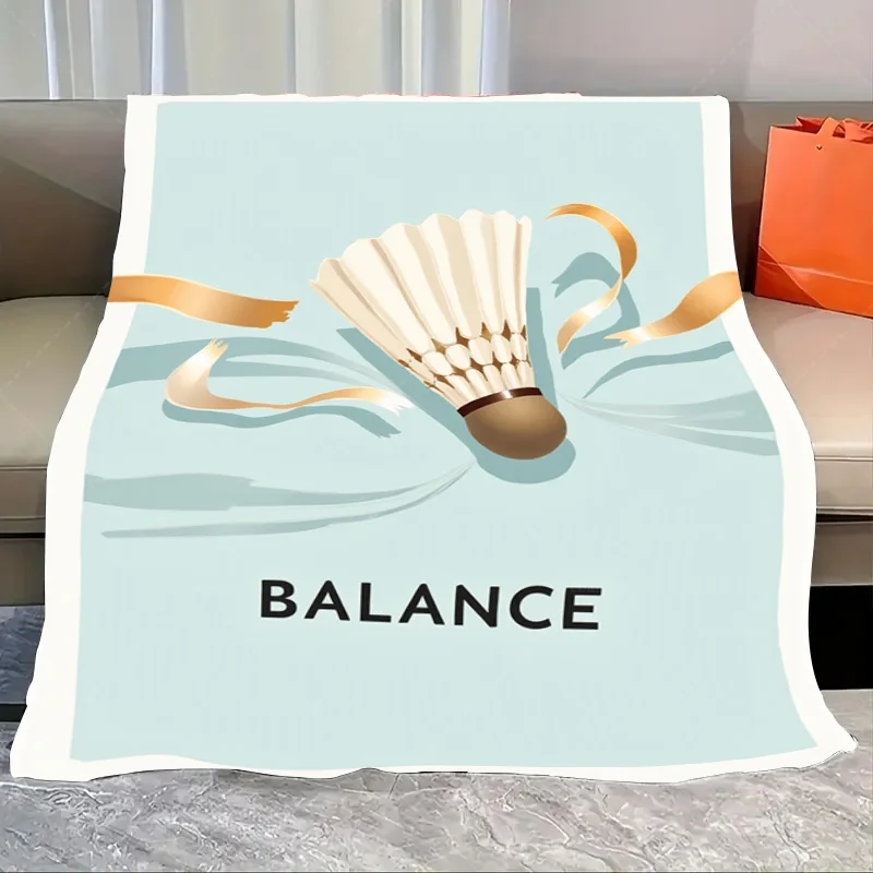 

1pc Flannel Blanket "Balance Feather Design Soft Cozy Blanket for Living Room Decor"