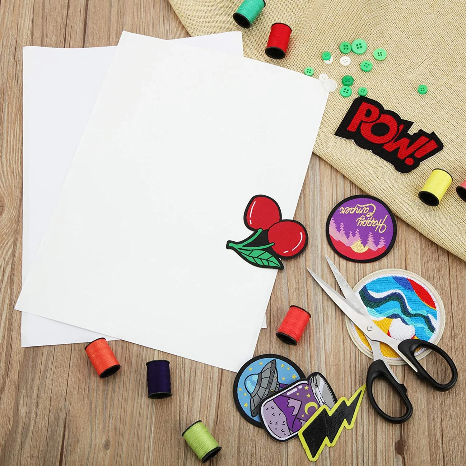 

Washable Cloth Adhesive Backing No Sew DIY Patch Sheet Repair Fabric Stickers Ironing Adhesive Patch White Color