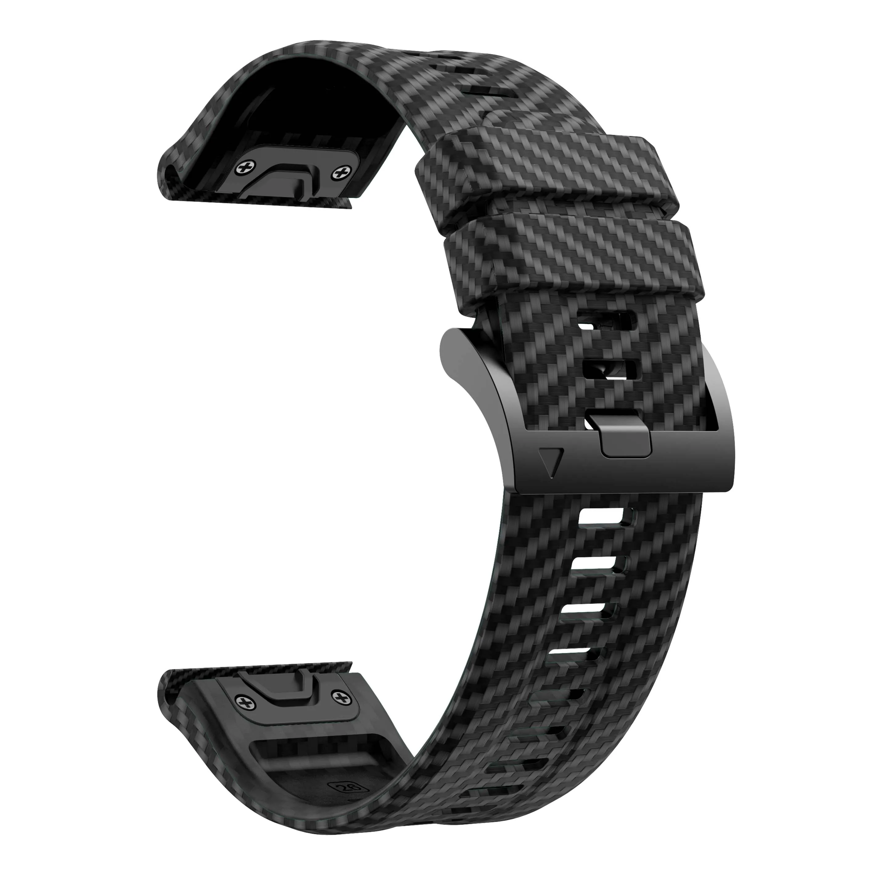 QuickFit 22mm 26mm Carbon Fiber Texture Silicone Strap For Garmin Fenix 8 Epix Pro Gen 2 47mm 51mm/Fenix 7X 6X 5X Plus Watchband image 4