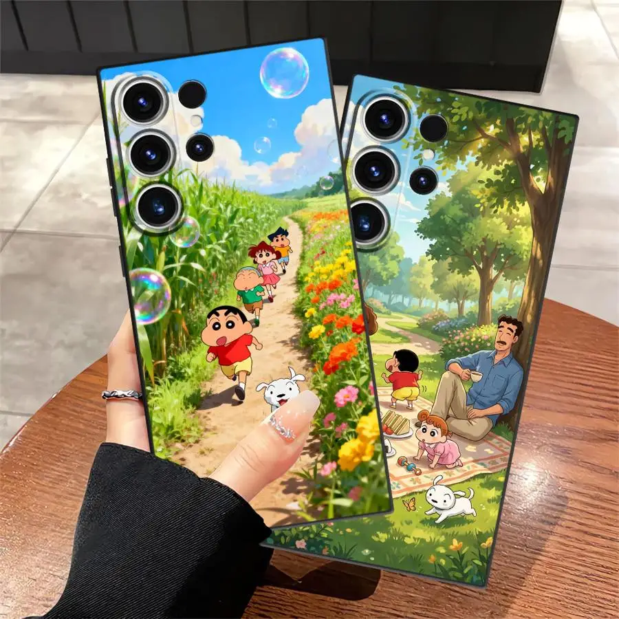 Case for Samsung Galaxy S26 Ultra S25 Plus S10 S9 Note 20 8 9 10 S24 S21 FE S20 Ultra S23 Funda Phone Cover Cra-yons Shin-chans 