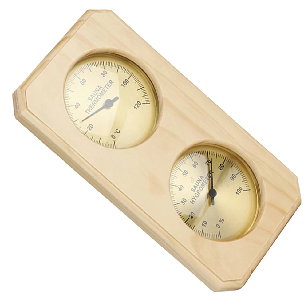 

Sauna Hygrometer Thermometer Wood Copper ABS Indoor Humidity Gauge Durable Room Greenhouse Temperature Meter High Precision Long