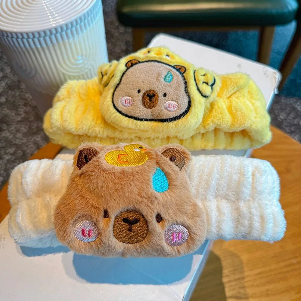 

Fashion Korean Capybara Face Wash Headband Cartoon Plush Hair Bands Hair Accessories Hair Hoop Girl Plush Headband Headband