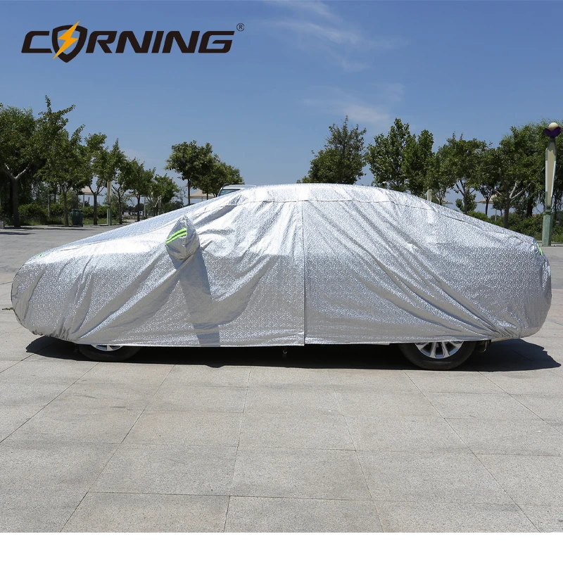 Autoabdeckung Wasserdicht Allwetter UV-Beständig Vollständige Außenabdeckung mit Reflektorstreifen Universelle Autoabdeckungen für Limousinen SUV – Detail 3