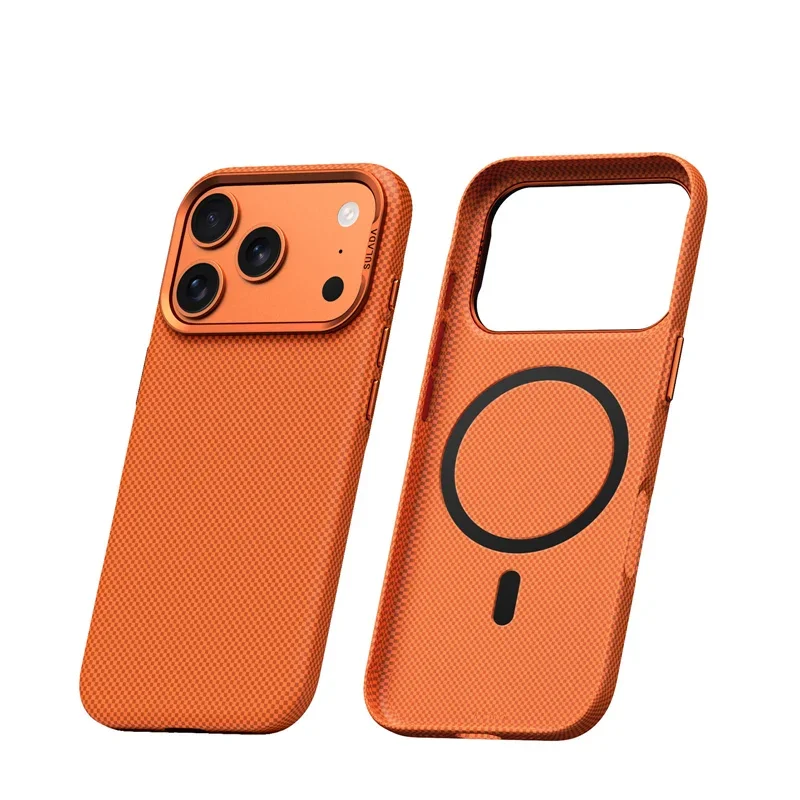 Ultra-Thin Matte Shockproof Hard Pc Magnetic Protective Case with Luxurious Plaid Texture and Metal 