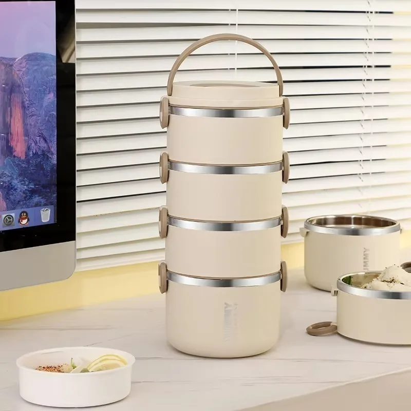 

Лидер продаж, изолированный ланч-бокс из нержавеющей стали с крышкой, ведро для студентов, красивый ланч-бокс Bento с сумкой