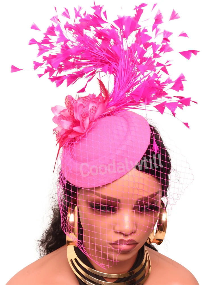 

Veils Flower Fascinator Hat Hair Clip Ladies Kentucky Derby Ascot Festival Costume Party Show girl Headwear Women Pillbox Cap