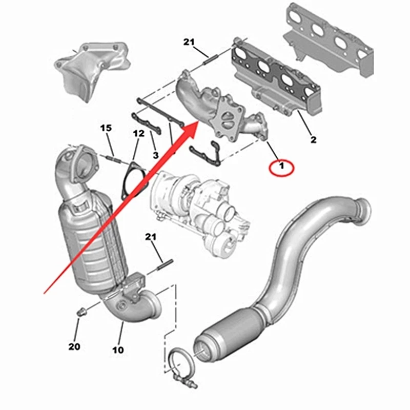 

V759703180 Car Exhaust Manifold Catalytic Converter For Mini R55-R60 -Peugeot 208 3008 2008 308 -Citroen DS3 C4 C5 0341P6 Parts