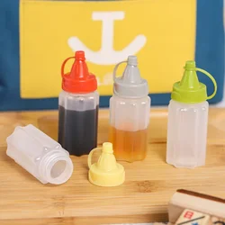 4PC/SET Mini Squeeze Bottle Lunch Box Plastic Condiment Bottle Ketchup Salad Dressing Condiment Portable Food Container