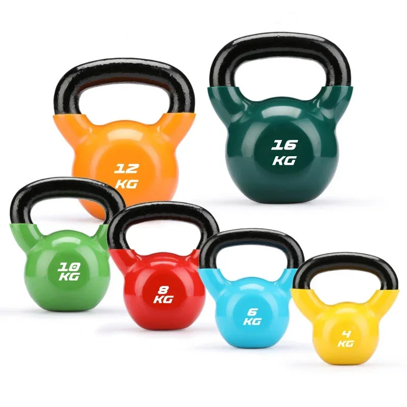 Kettlebell impregnado de hierro fundido sólido, hervidor competitivo para mujeres, Fitness, hogar, para hombres, sentadillas, entrenamiento de cadera, venta al por mayor