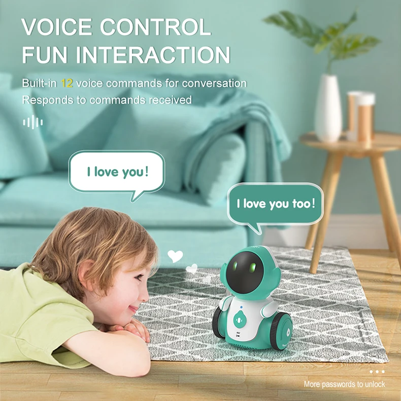 Rechargeable Talking Robots intelligence smart educational robots toy with Voice Controlled Touch Sensor, Singing, Dancing