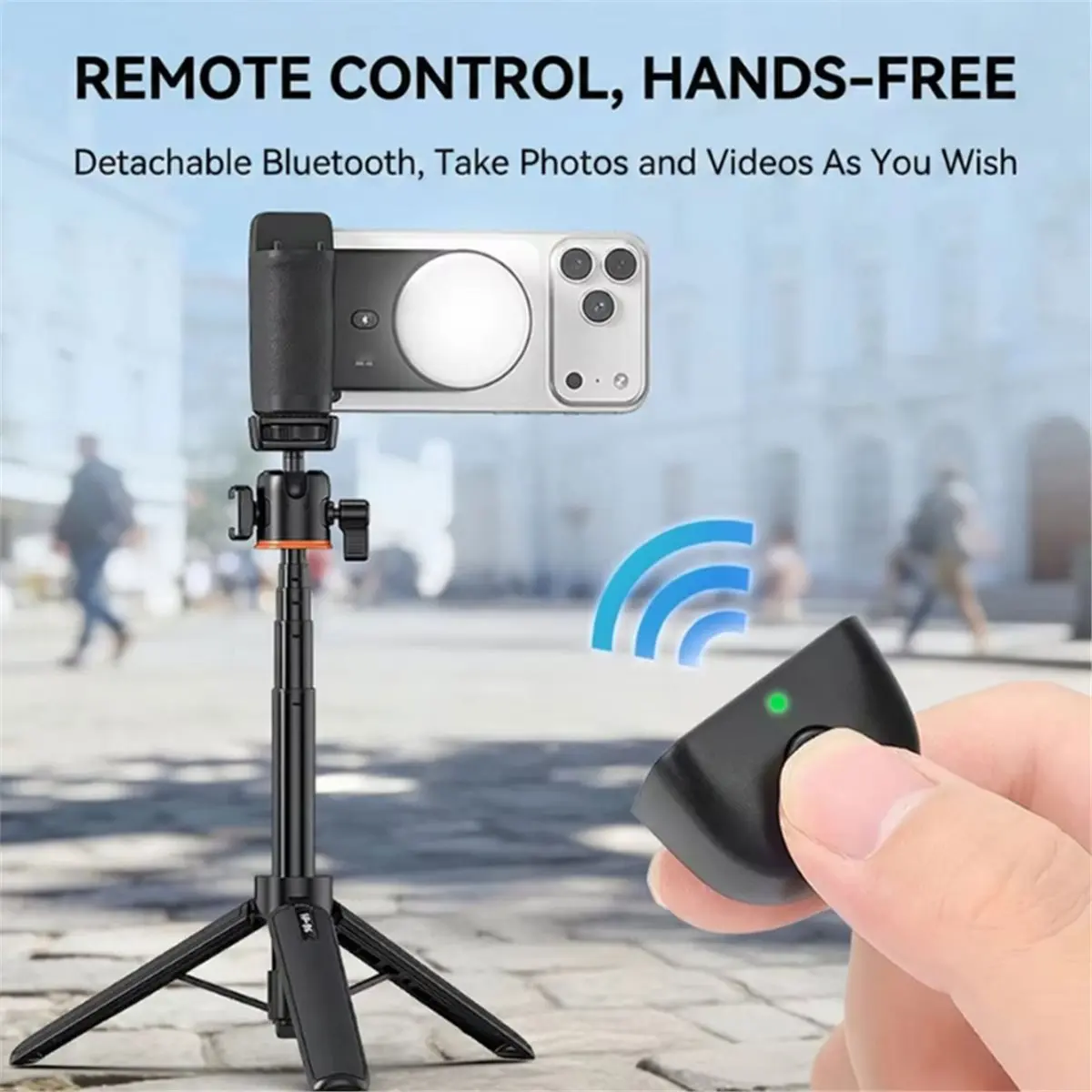 Magnetic Phone Holder Grip with Fill Light Bluetooth Remote Shutter for X300 Tripod Photography