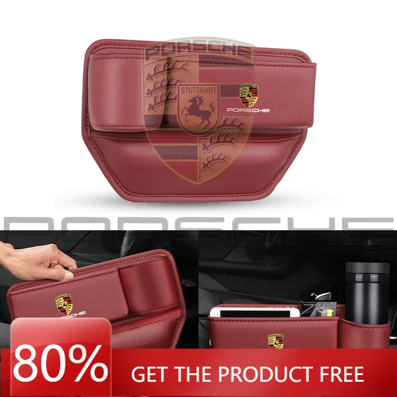 

Кожаный органайзер для хранения в зазоре между сиденьями автомобиля, с держателем для стакана и телефона, для Porsche Cayenne, Macan, Panamera, 918, 911, автоаксессуары для Porsche C.