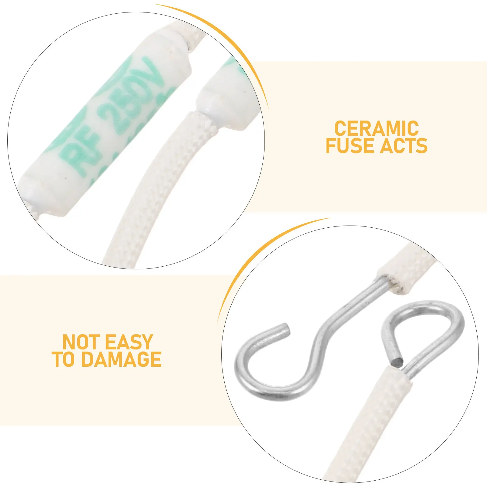 20Pcs Ceramic Thermal Fuse Rf165 High Temperature Ceramic Tube Thermal Cutoff Fuse for Rice Cooker Microwave Heater Air Fryer