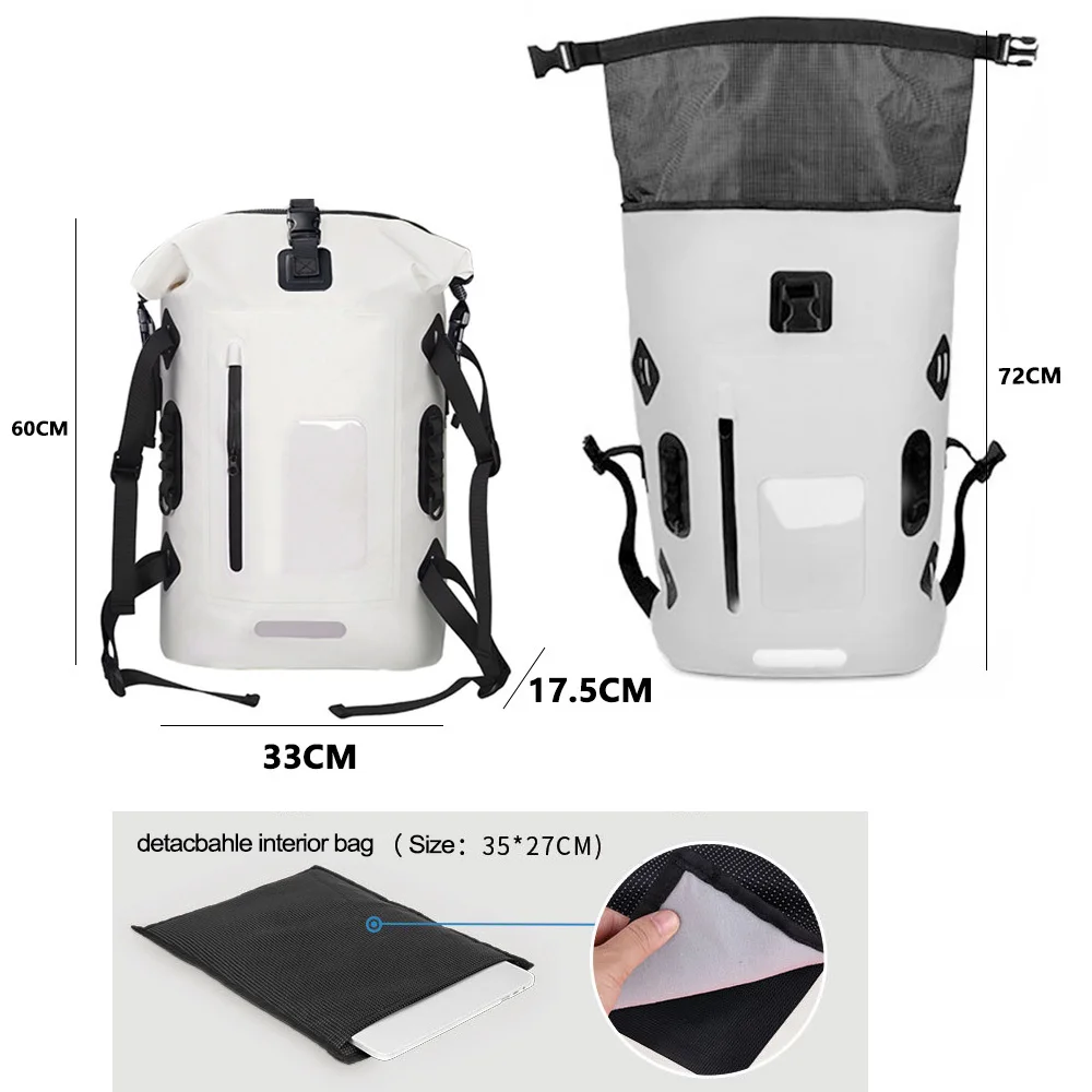 30L Waterproof Dry Bag Camping Backpack Drift Swimming Large River Trekking Diving Rafting Canoeing Kayak PVC Camping Bag Pack