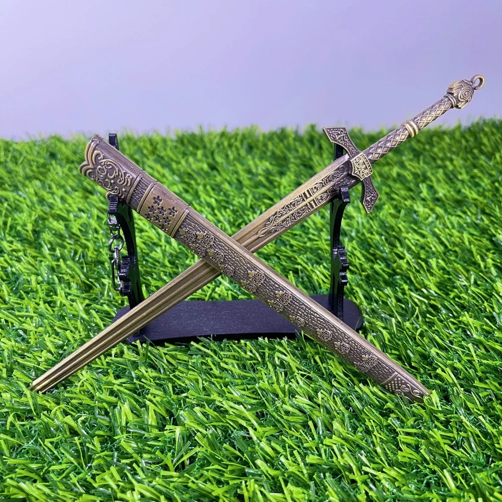 8.6inch Anime Elden Katana Metal Damascus Sword Real Size Japanese Katana Greatsword Ninja Knife Original Samurai Sabre Toy Gift