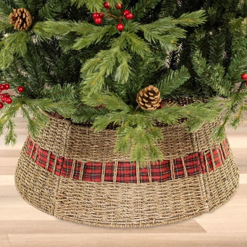 Lễ hội Cây thông Noel Cổ mây dệt Chân đế phong cách Váy cây thông Noel Trang trí lễ hội cho văn phòng