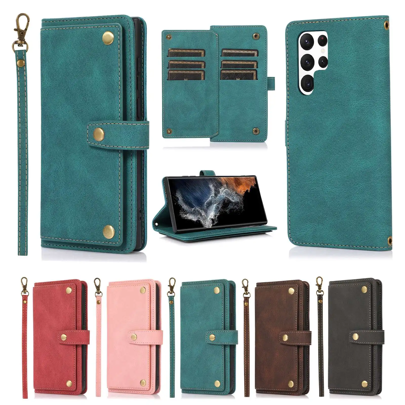 

34X*Fantasy Leather Case Flip Anti-fall Wallet Phone Case For SAMSUNG GALAXY S7 S8 S9 S10 S10E S20 S21 S22 ULTRA Plus FE Edge