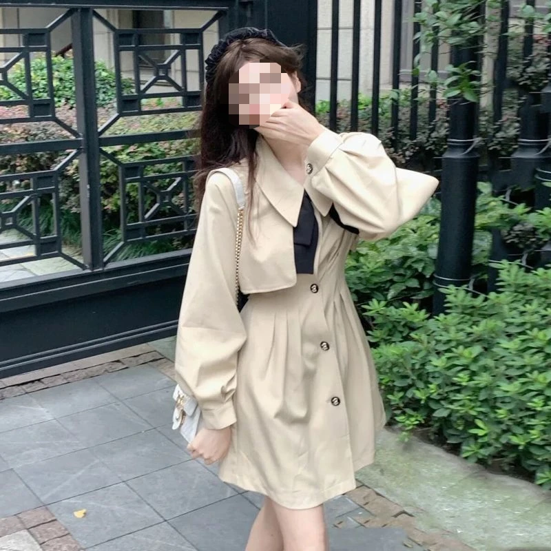 

Fried Street Dress Autumn 2024 New Style Design French Style Long sleeved Light Mature Royal Sister Style Skirt Women's Wear