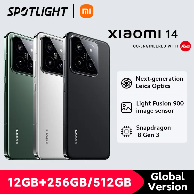 Xiaomi-teléfono inteligente 14 versión Global, Smartphone con 12GB de RAM, 256GB y 512GB, Snapdragon 8 Gen 3, cámara Leica de 50MP, Pantalla AMOLED