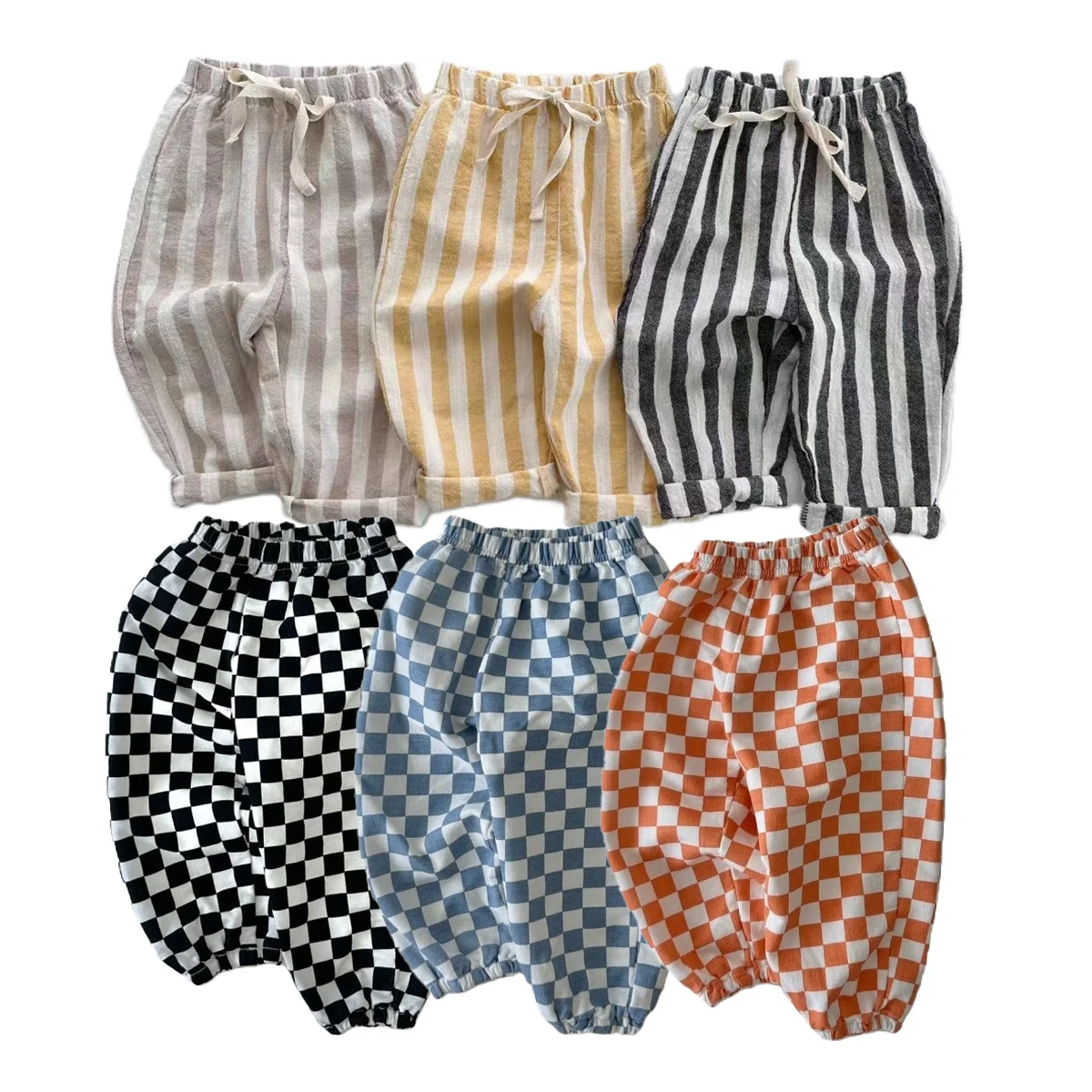 

(1-3years）Striped Long Mosquito-repellent Pants Casual Pants Summer Boy Girls Vertical Strips Breathable Pants Baby Cotton