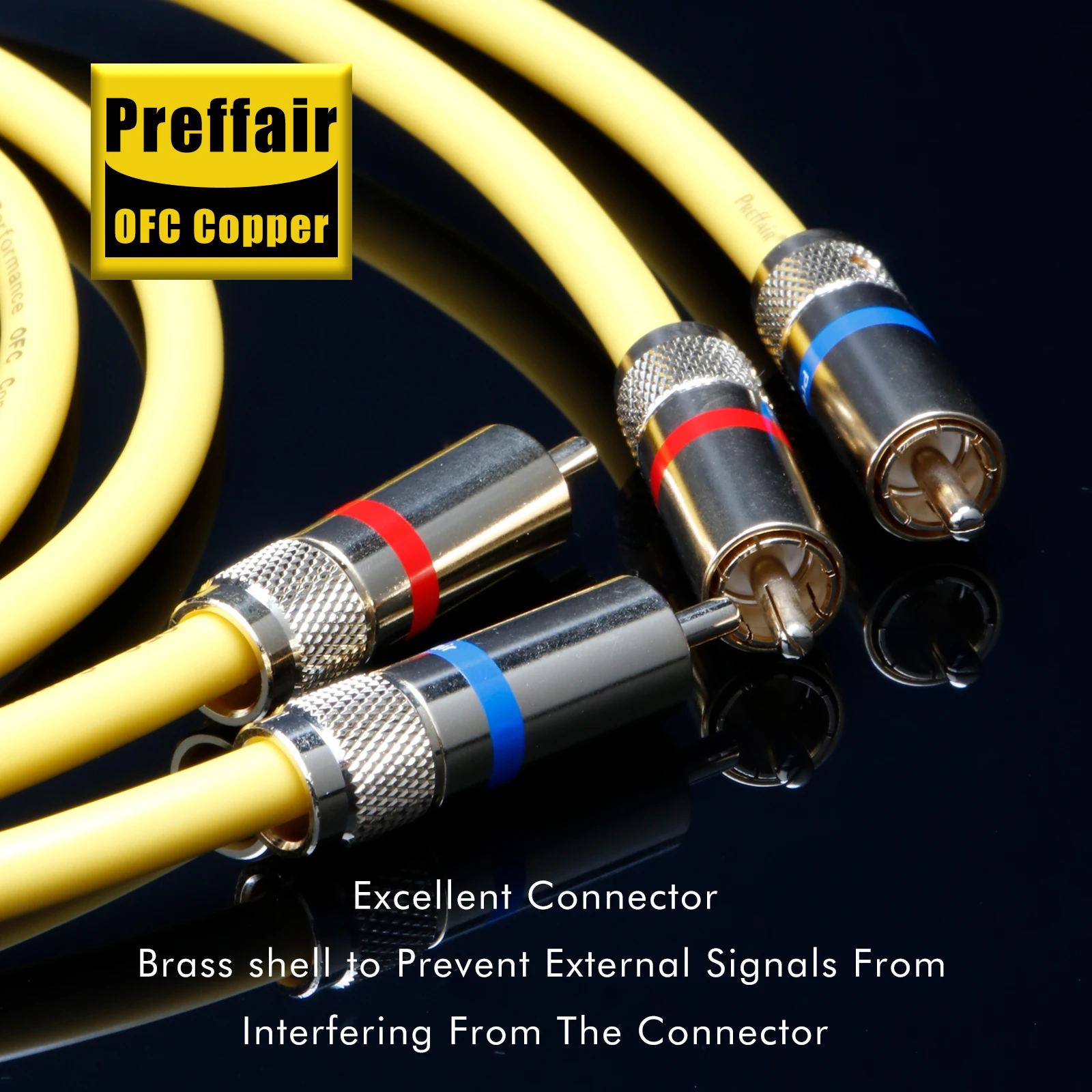Silver Plated OFC 2RCA Extension Cable  6.5mm OD, Gold Plated RCA to RCA, Single Wire HiFi Audio Cord