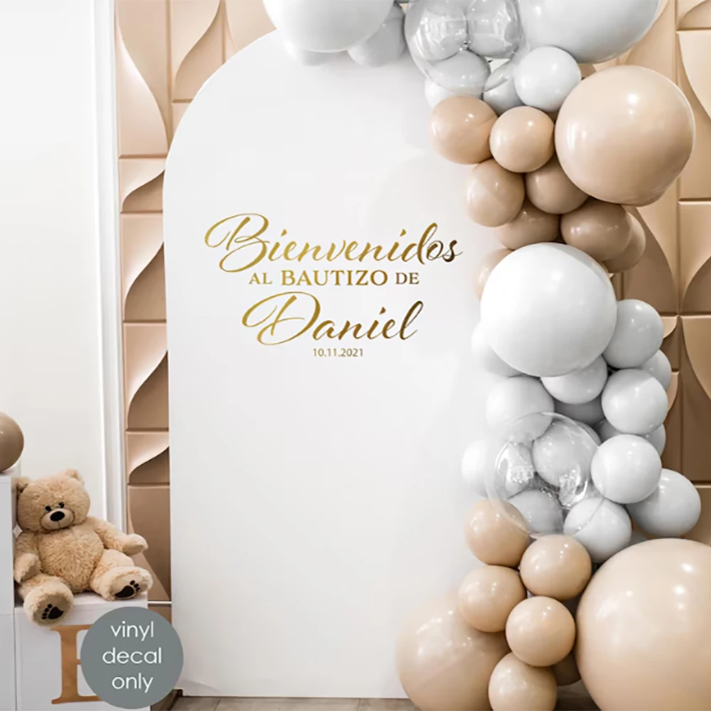 Customized Name and Date for Circular Wedding Stickers Cool Personalized Location Wedding Stickers Removable S2240