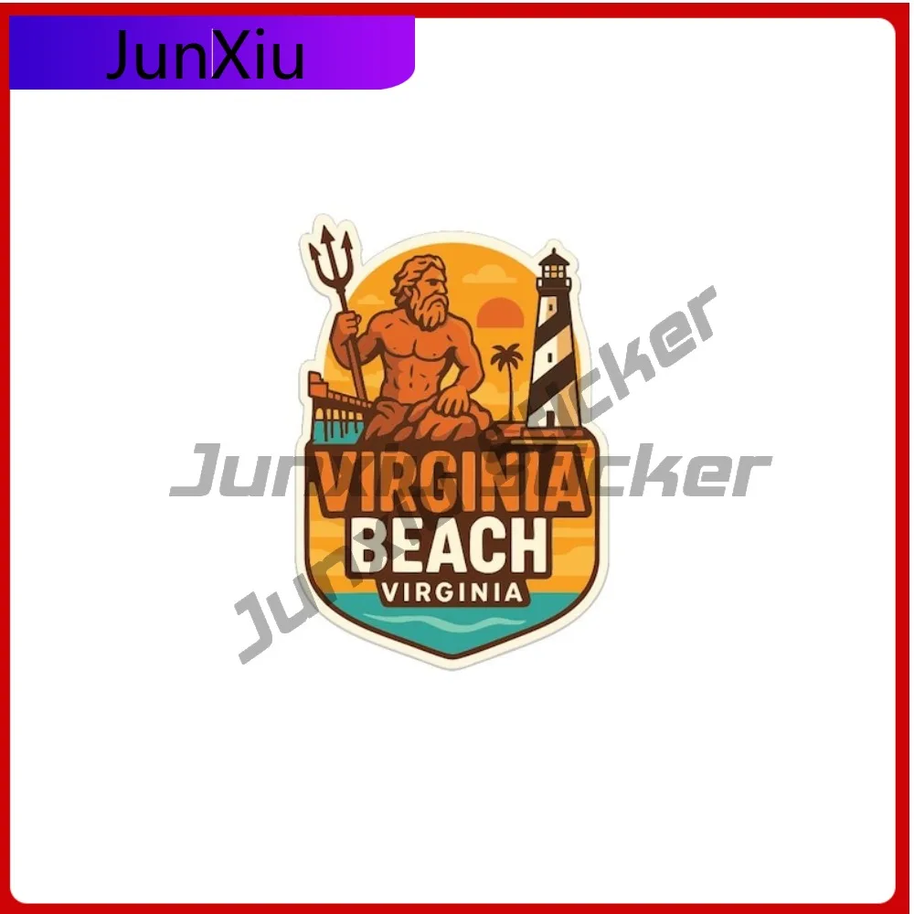 

Virginia Beach Virginia Travel Sticker Vinyl Die-cut Decal City Skyline Landmark Design Decals Waterproof V 125 Motorcycle Lapto
