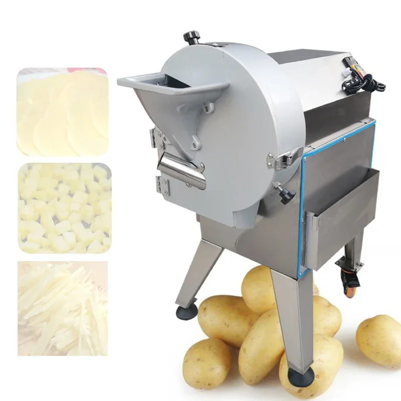 

Vegetable Cutting Machine For Potatoes Cucumbers Eggplants Tomatoes Apples Lemon Slices Shredding Diced Machine