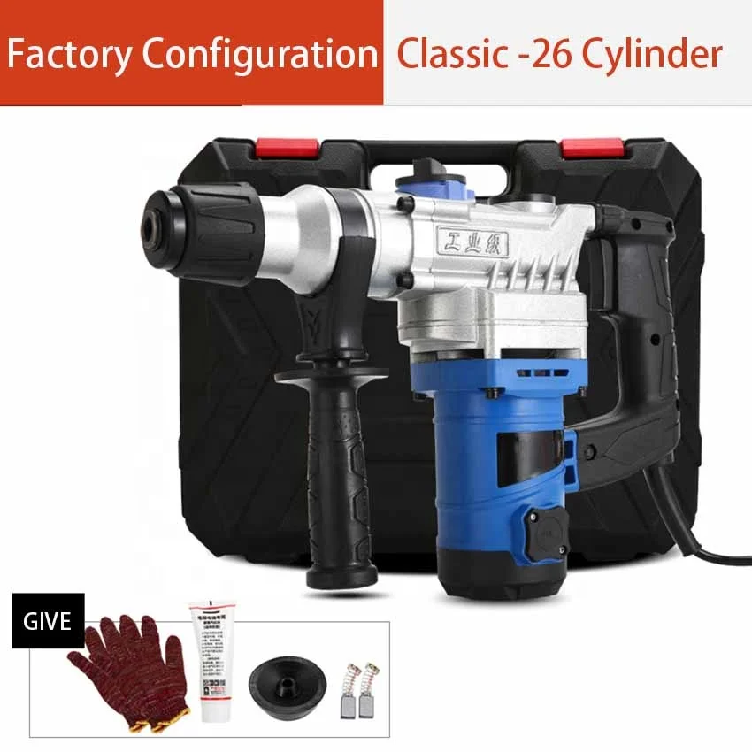 

Hot Sale Three-purpose Industrial Multi-functional Percussion Drill Electric Hammer Rotary Hammer for Concrete