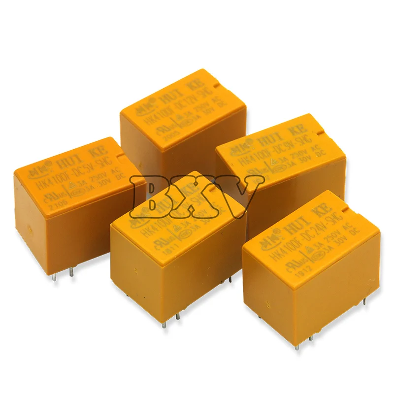 5PCS Relay HK4100F Series HK4100F-DC12V HK4100F 12V DIP-6 3A 250V AC/ 3A 30V DC 3V 5V 9V 24V HK4100f-DC12V-SHG New Original BXV