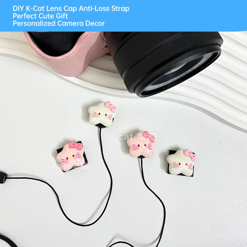 Camera Lens Cap Anti Lost Rope Cover Creative Cute 58mm 52 for Canon Nikon Sony Olympus Fuji Pentax DSLR Mirrorless Accessories