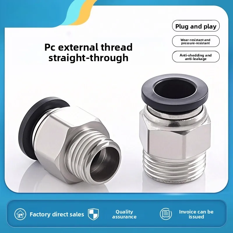 

PC6-02 Quick Connect Black Air Hose Fitting 8mm Straight Thread Pneumatic Coupler