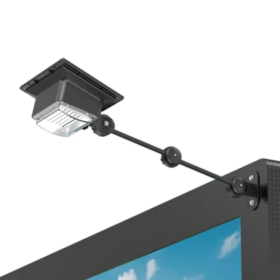 Solar Sign Light Outdoor 108 LED Commercial Billboard Lighting with 4400mAh Battery IP65 Waterproof Design in Black for Busines