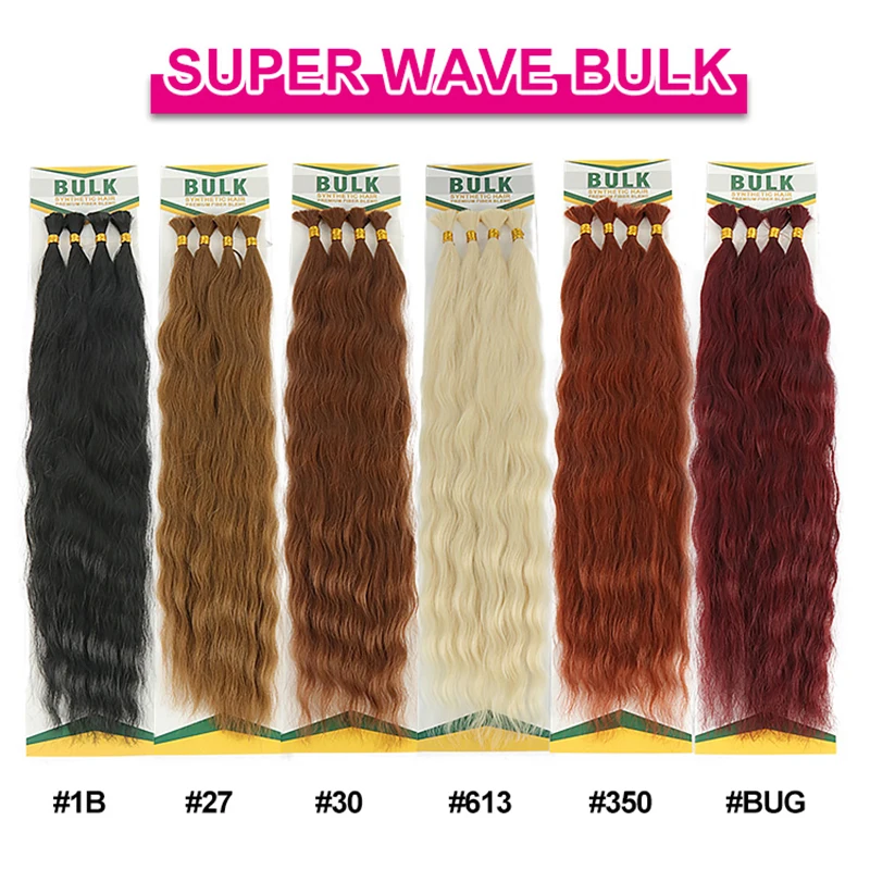 Julianna Kunst haar Deep Wave Full Bulk Blondine ohne Schuss Haar verlängerung für Boho Zöpfe