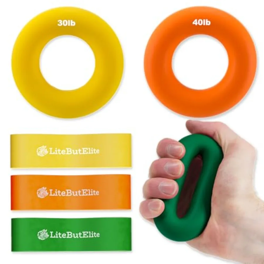 

Набор для тренировки силы хвата с силиконовыми кольцами - эффективный тренажер для укрепления предплечий, рук и пальцев, идеальный для тренировки силы хвата.