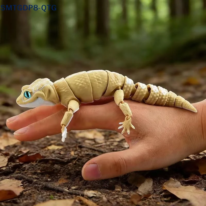 NEW 3D Printed Multi-joint Movable Colorful Lizard Gecko Model With Realistic Eyes Desktop Ornament Home Decor Accessory