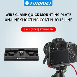 Câmera Tether Cable Clamp Block Curve, Arca Quick Release Plate, Protector Tools for SLR DSLR Tripod Ball Head