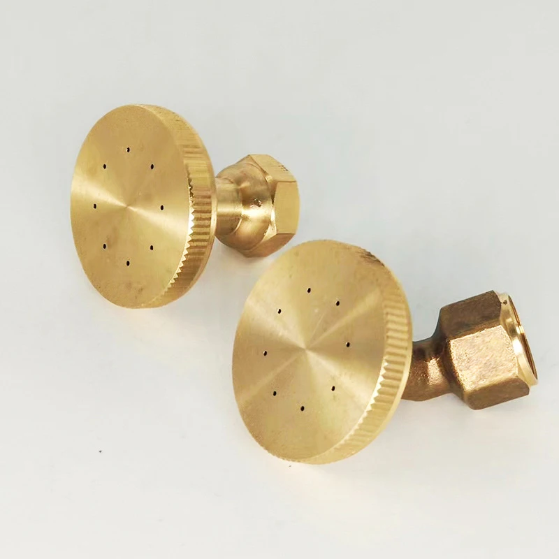 Sprayer Irrigation Systems 8 Hole Golden Brass Garden Sprinkler Head High Pressure Windproof Straight Curved Atomizing Nozzle