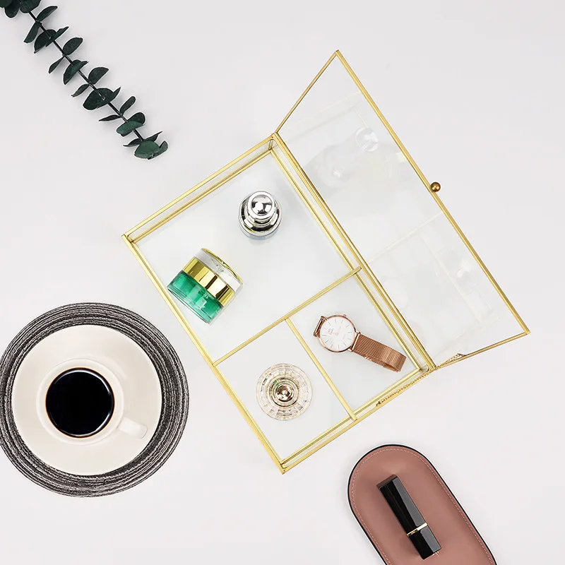북유럽 욕실 액세서리 데스크탑 주최자 유리 메이크업 브러쉬 홀더 화장품 보관 잡다한 상자 보석 상자 립스틱 홀더