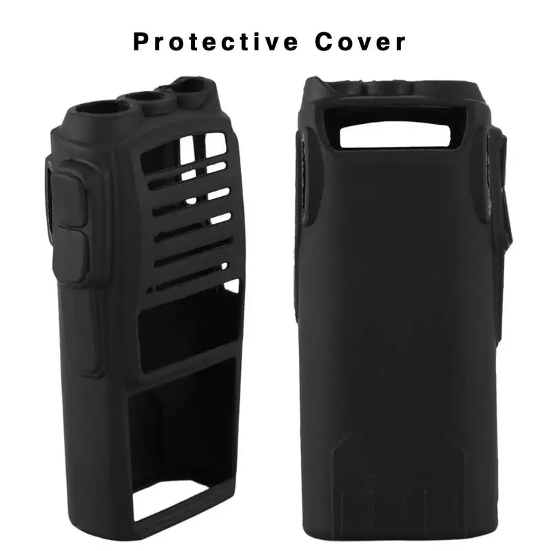 UV-82 Rubber чехол UV82 Walkie Talkie Black Silicone Cover Пылезащитная износостойкая черная рация Baofeng аксессуары