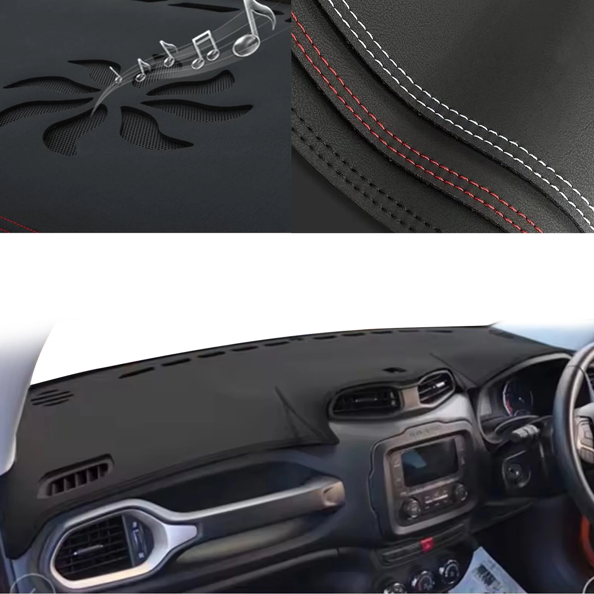 for Jeep Renegade 2015 2016 2017-2025 Special Customized Dashboard Cover Anti‑Glare Sunshade Pad Dash Mat Interior Accessories