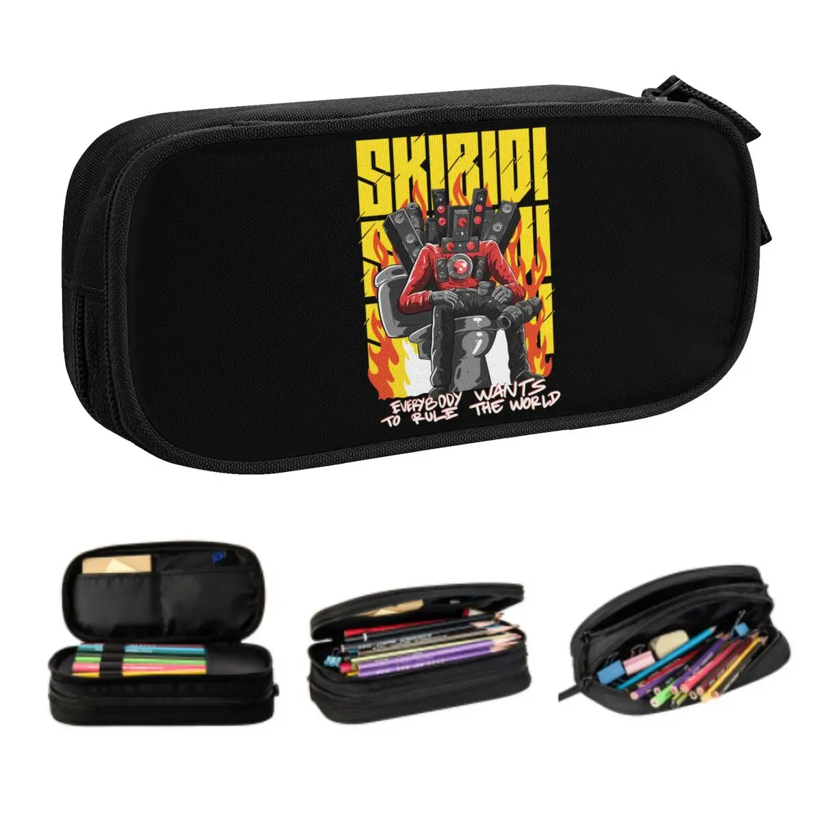 Custom Kawaii Hot Game Titan Speakerman Skibidi Toilet Pencil Cases for Girls Boys Large Capacity Pen Bag Box School Accessories