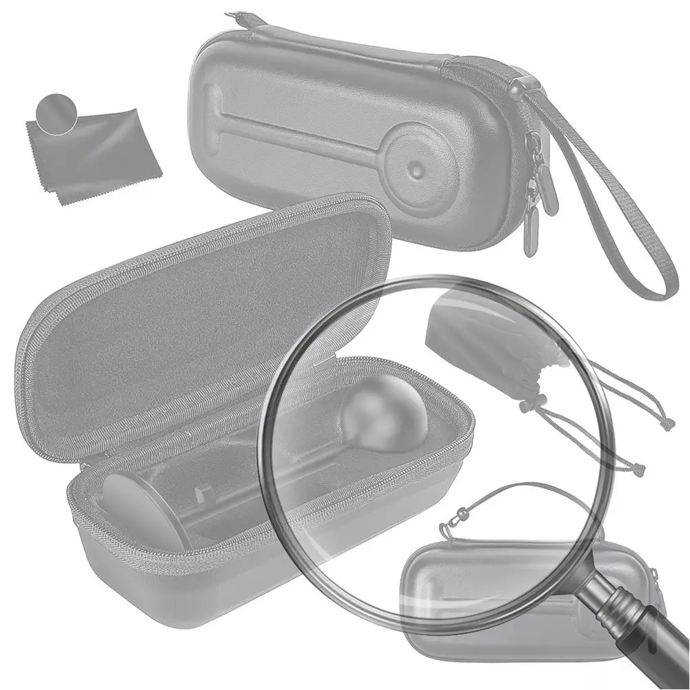 

Сумка для хранения камеры с тканью для чистки объектива, портативный чехол для переноски, устойчивый к царапинам чехол из искусственной кожи для аксессуаров Nintendo Switch2