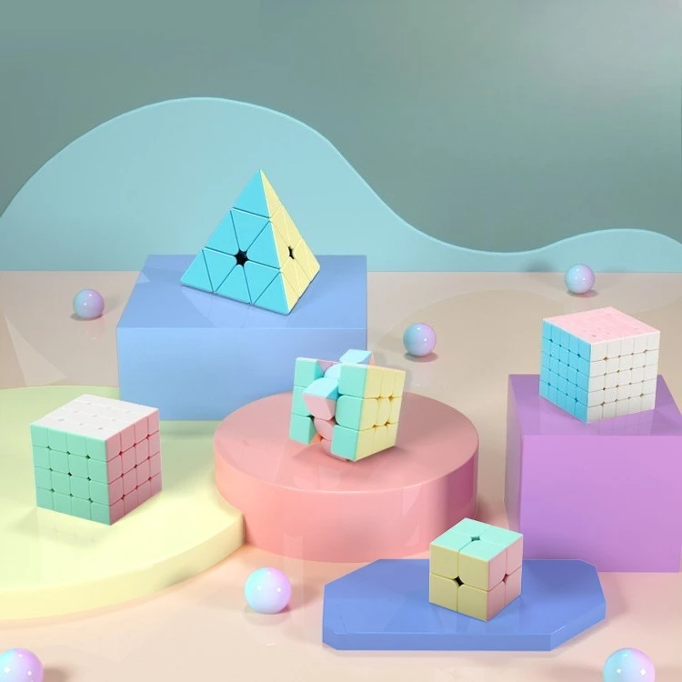 New Color Magic Cube Macaron Stickerless Magic Cube 5x5/4x4/3x3/2x2 Cubing Classroom Macaron Speed Cube Profession Puzzle Toys