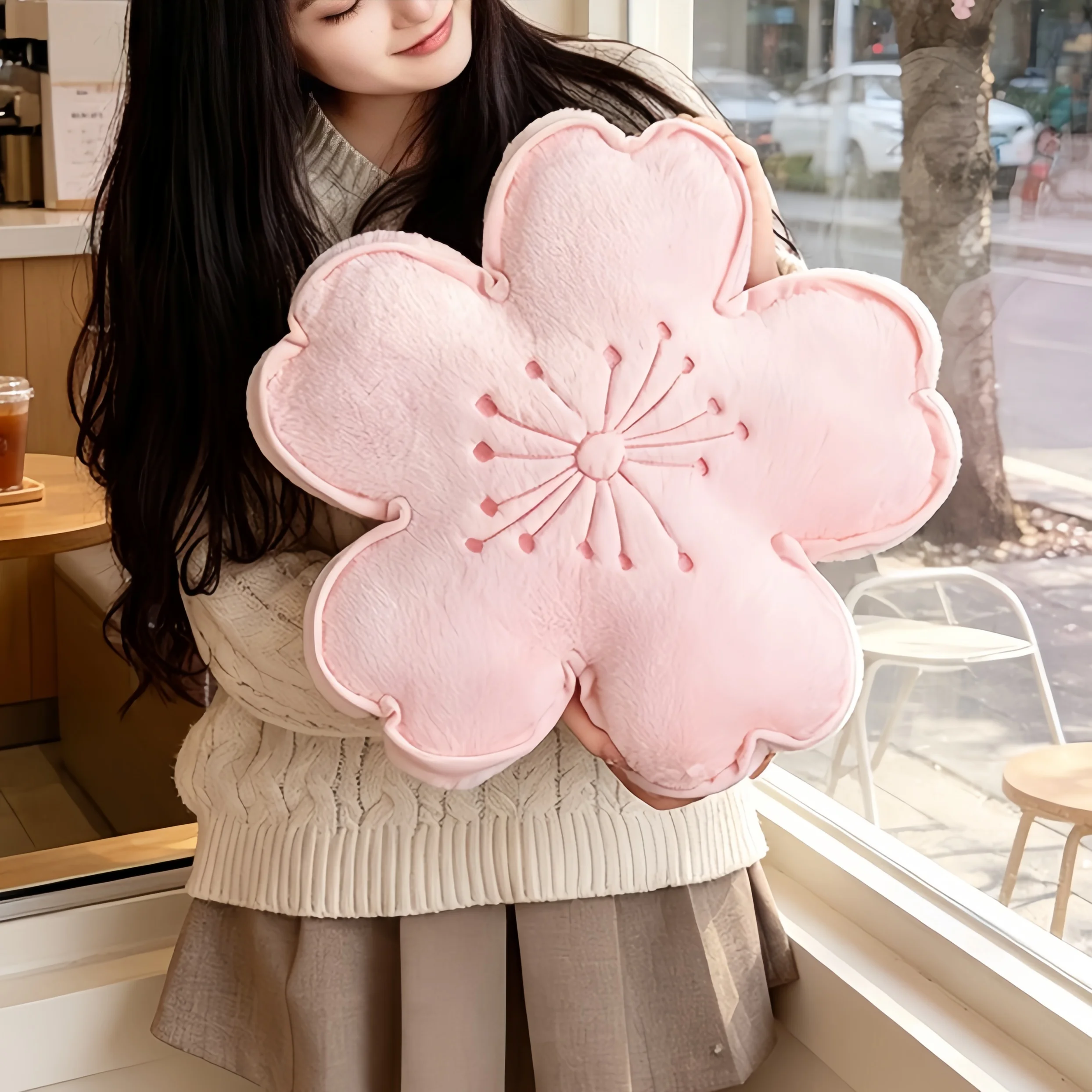 Cherry Blossom Plush Pillow Flower Stuffed Cushion Squishy Sofa Cushion Home Decor Toy Afternoon Nap Pillow Birthday Gifts view 6