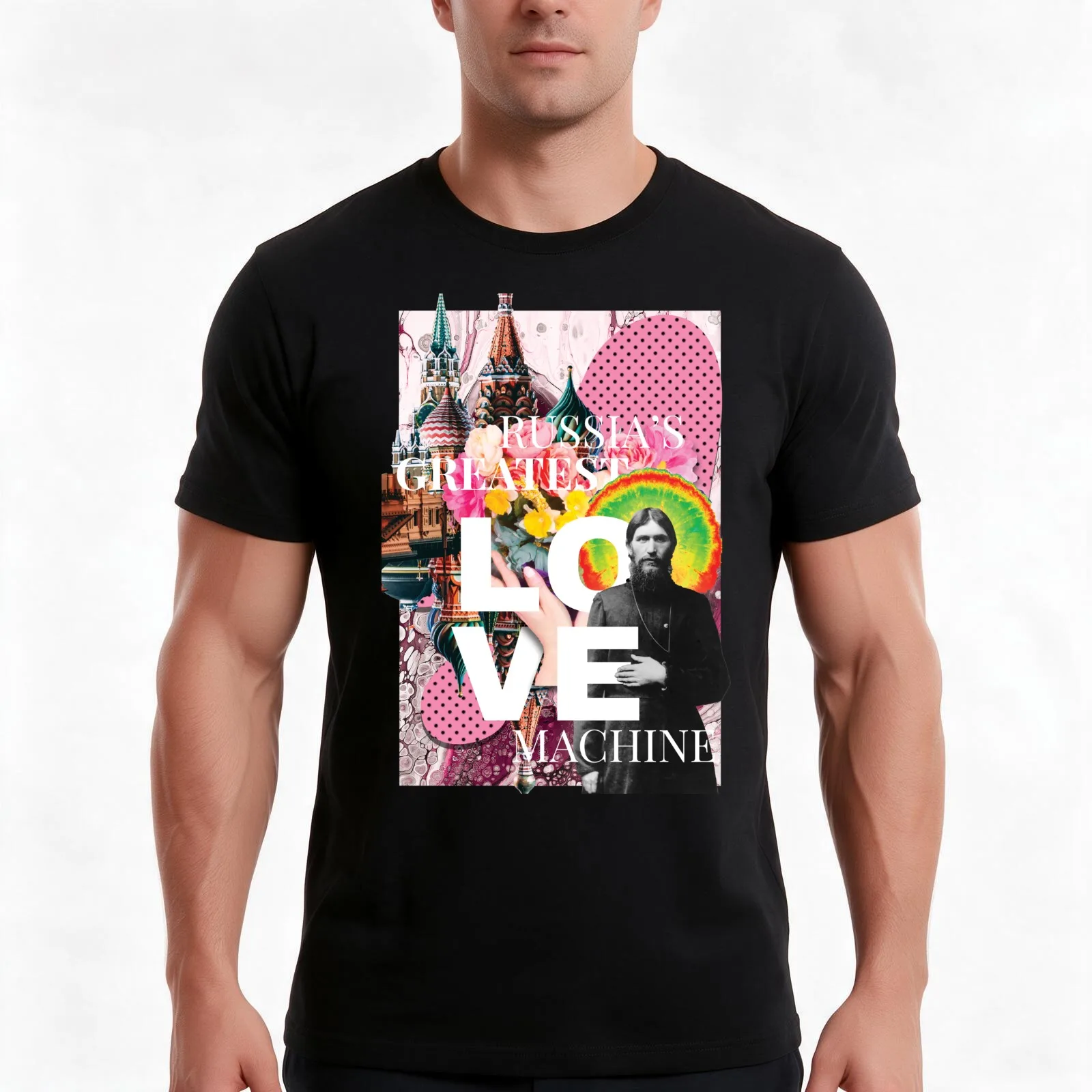 Russia's greatest love machine T-Shirt, Summer Casual Cotton Tee, Oversized Streetwear Tops, Vintage Graphic Print, 100% Cotton