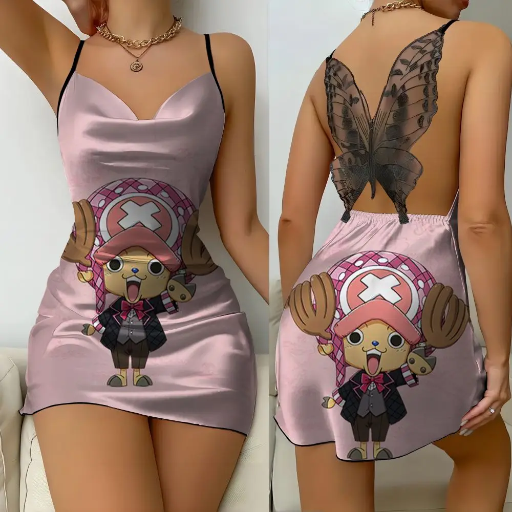 Series Printed Women's Tight Mini Skirt with Tintin Fabric, One Piece Anime Printed Dress, Party Sexy Dress